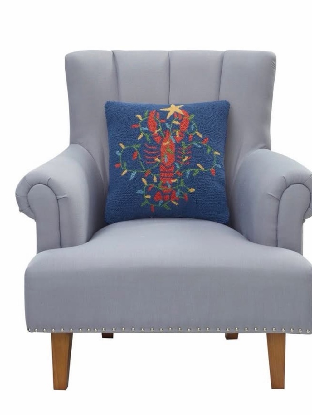NWOT Makers Collective Wool & Hook Lobster & Christmas Light Pillow